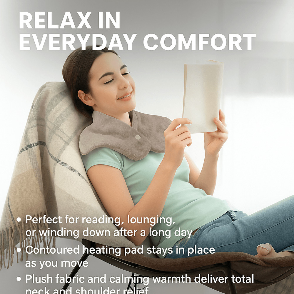 Electric Neck And Shoulder Heating Pad 3 Heat Settings Machine Washable Auto Shut Of 1