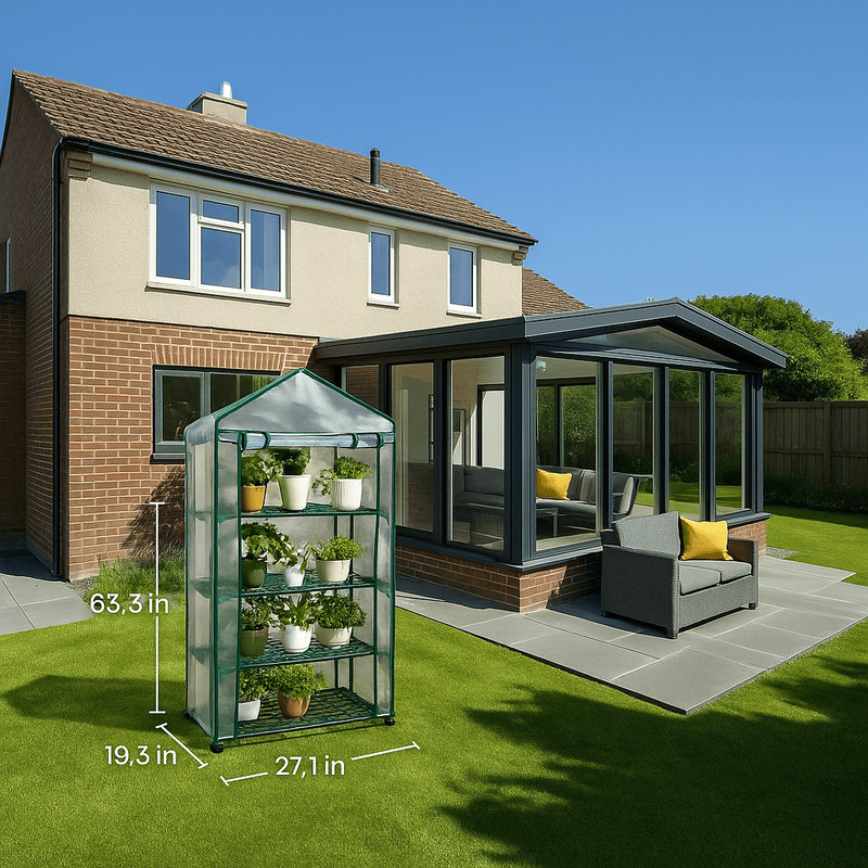 63 4Tier Mini Greenhouse With RustResistant Frame And PVC Cover 3