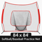 84 X 84 In Softball Baseball Practice Net Portable Hitting Pitching Trainer With Bow Frame And Ca 2