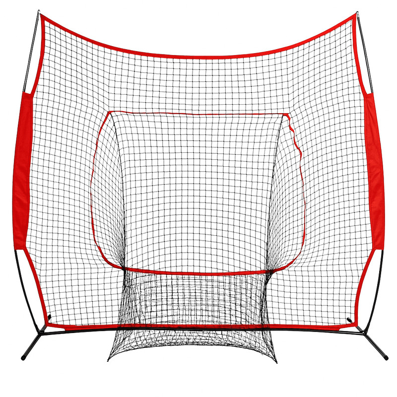 84 X 84 In Softball  Baseball Practice Net Portable Hitting  Pitching Trainer With Bow Frame And Ca 1