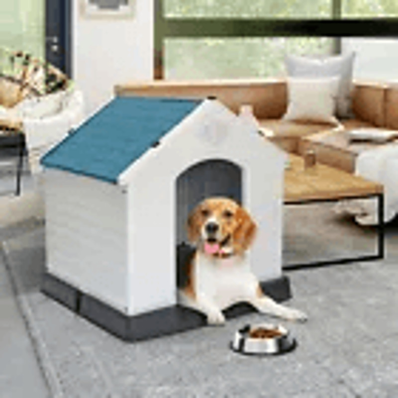 33 X 30 X 275 In Outdoor Plastic Dog House Weather Resistant Shelter For Small To Medium Dogs 3