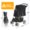 Foldable 4Wheel Pet Stroller With Cup Holder Lightweight Travel Carrier For Small Dogs  Cats 1