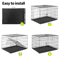 42Inch Folding Metal Dog Crate With Double Doors And LeakProof Tray 2