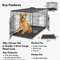 42Inch Folding Metal Dog Crate With Double Doors And LeakProof Tray 7
