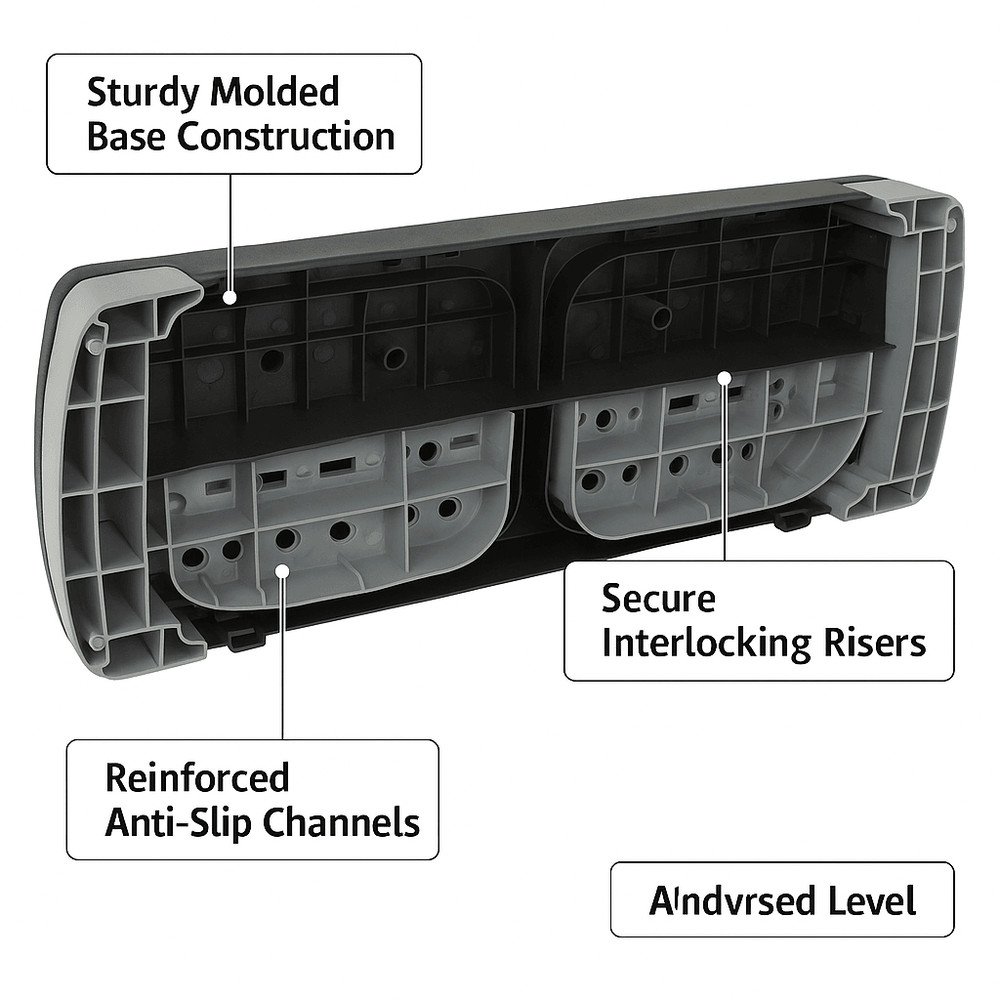 31 In Adjustable Aerobic Step Platform With 4 6 And 8 Risers NonSlip Fitness Stepper For Home Worko 7