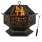 24 In Hexagon Outdoor Fire Pit Bronze Finish Steel Fireplace For Patio Backyard 0