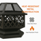24 In Hexagon Outdoor Fire Pit Bronze Finish Steel Fireplace For Patio Backyard 5