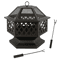 24 In Hexagon Outdoor Fire Pit Bronze Finish Steel Fireplace For Patio  Backyard 9
