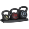3Piece Kettlebell Set Fitness Strength Training Exercise With Base 2