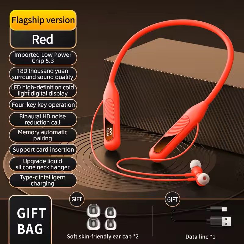 BT8 Wireless Bluetooth Earphones – Sports Headset with Display & Button Control for Music & Calls