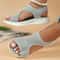 Women Summer 2024 Mesh Fish Platform Sandals Open Toe Wedge Slip On Casual Shoes 1