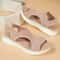Women Summer 2024 Mesh Fish Platform Sandals Open Toe Wedge Slip On Casual Shoes 4