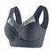 Seamless Ice Silk Plus Size Bra – One-Piece Push-Up Sports Bra with Wide Straps & Mesh Support