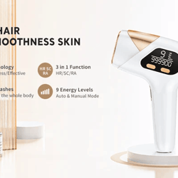 ipl hair removal device – 999,900 flashes, 9 intensity levels for face, bikini & body