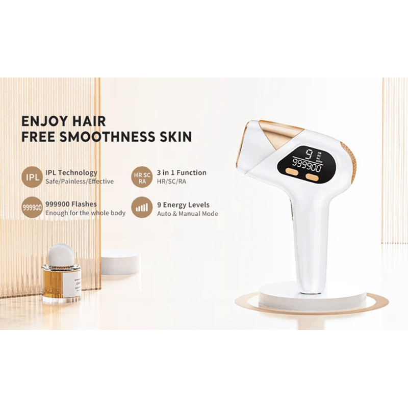 IPL Laser Hair Removal Device  999900 Flashes 9 Energy Levels For Face Underarms Bikini  Body 0