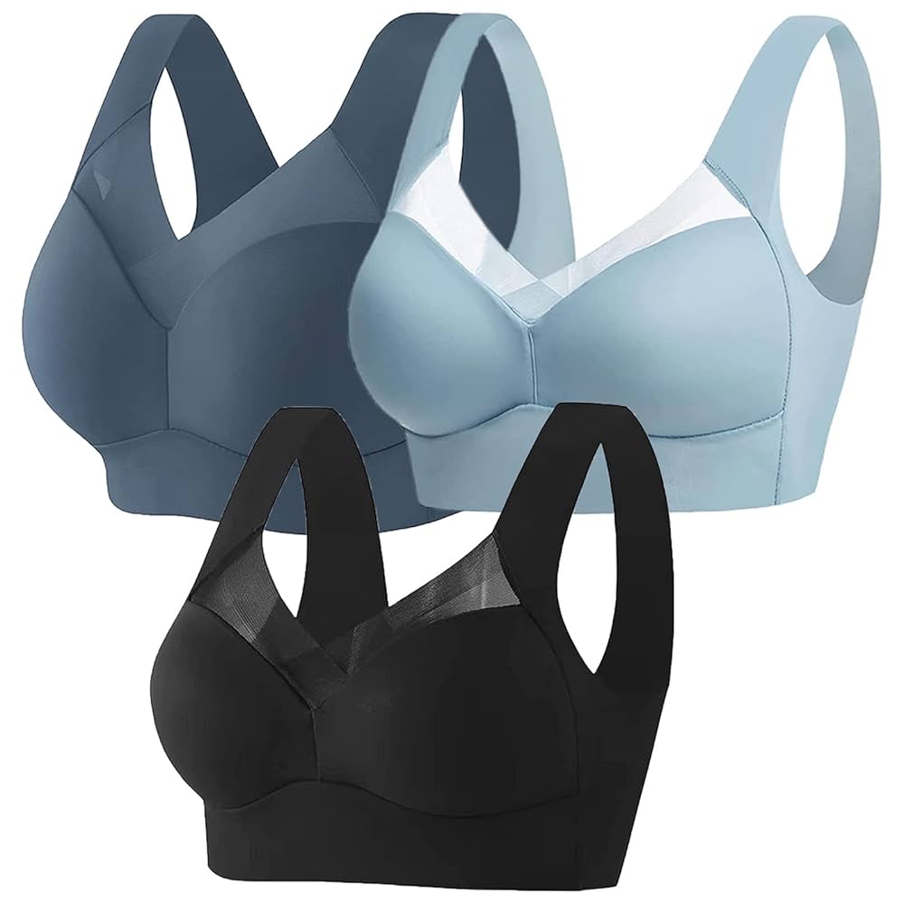 3Pack Ice Silk Seamless Sports Bras WireFree Comfort With AntiSag Support 1