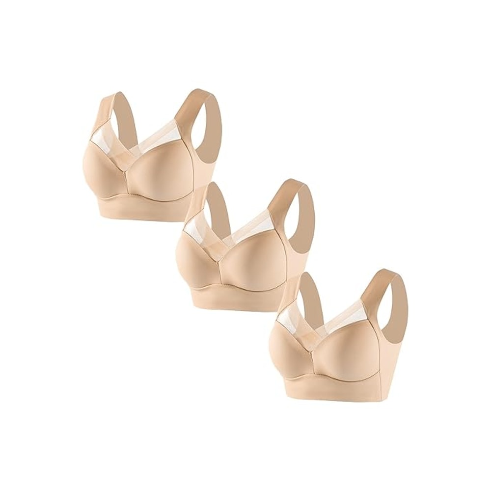 3Pack Ice Silk Seamless Sports Bras WireFree Comfort With AntiSag Support 12