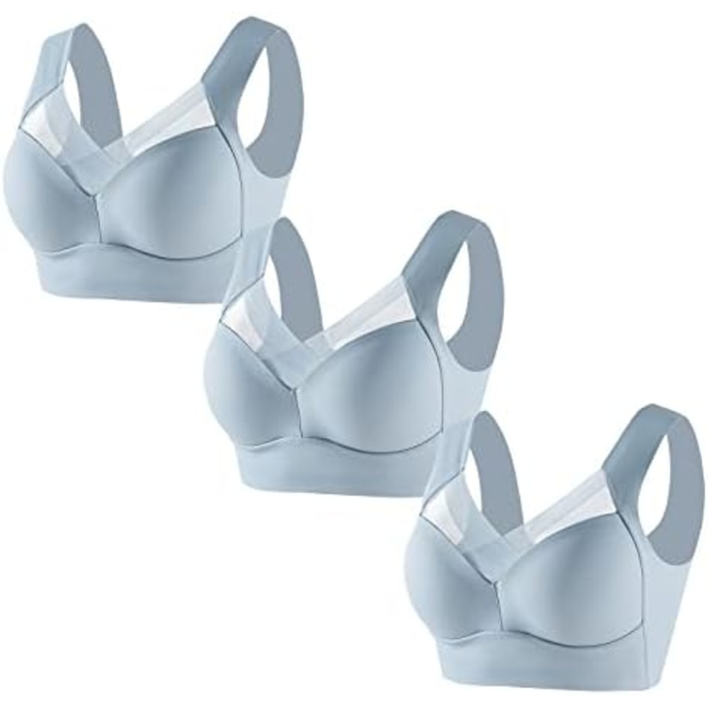 3Pack Ice Silk Seamless Sports Bras WireFree Comfort With AntiSag Support 11