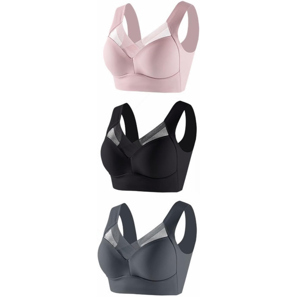 3Pack Ice Silk Seamless Sports Bras WireFree Comfort With AntiSag Support 16