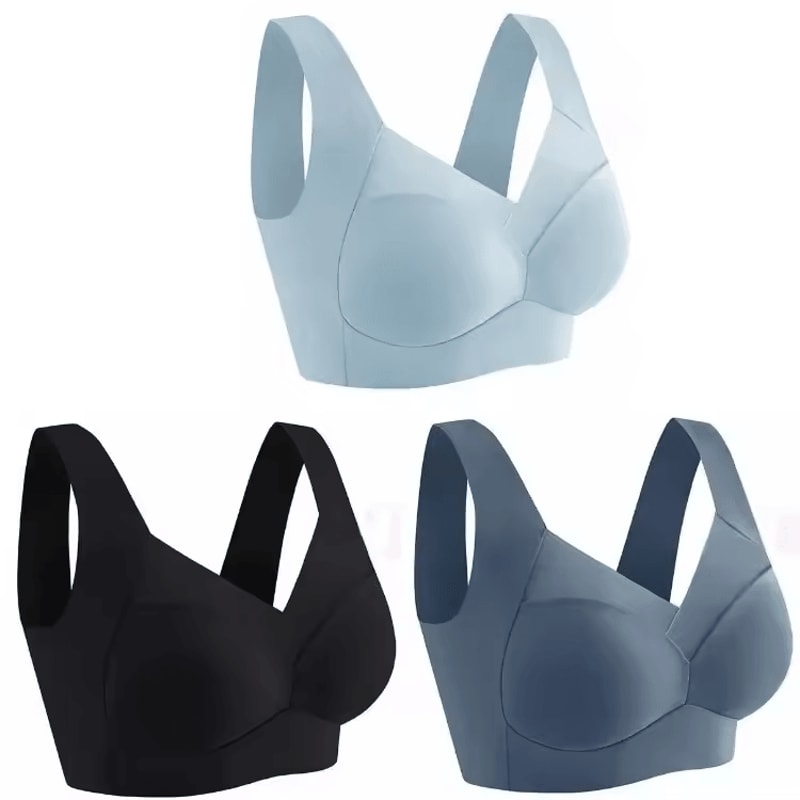 3Pack Ice Silk Seamless Sports Bras WireFree Comfort With AntiSag Support 19