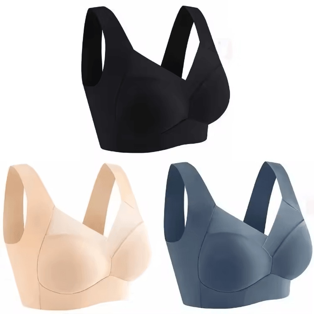 3Pack Ice Silk Seamless Sports Bras WireFree Comfort With AntiSag Support 20