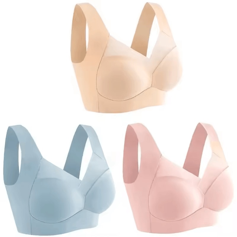 3Pack Ice Silk Seamless Sports Bras WireFree Comfort With AntiSag Support 21