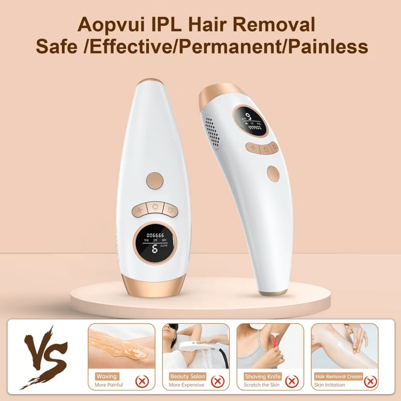 SleekGlide IPL Hair Removal Device With IceCooling Technology Unlimited Flashes 9 Intensity Level 1