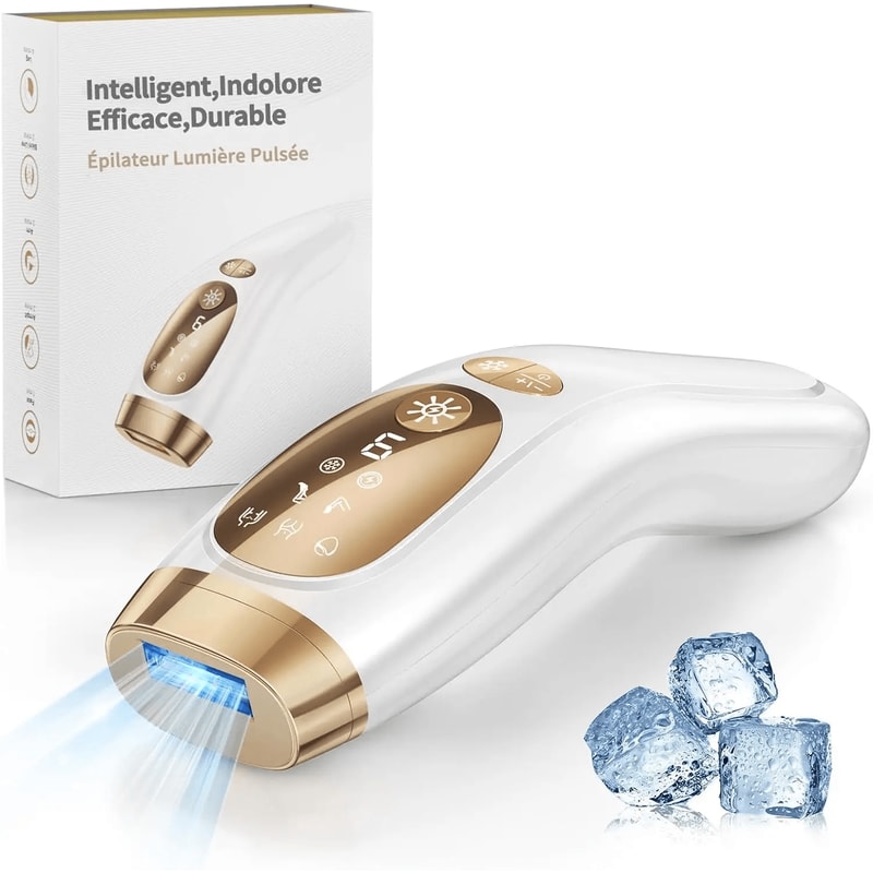 SleekGlide IPL Hair Removal Device With IceCooling Technology Unlimited Flashes 9 Intensity Level 4