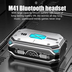 m41 smart touch bluetooth earbuds with led display – waterproof wireless headphones for seamless audio on the go