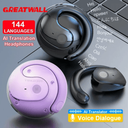 greatwall ai translator earbuds – real-time wireless bluetooth earphones with 144-language support