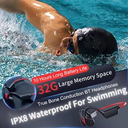xiaomi bone conduction waterproof headphones with bluetooth 5.4 and 32gb mp3 storage for swimming and sports