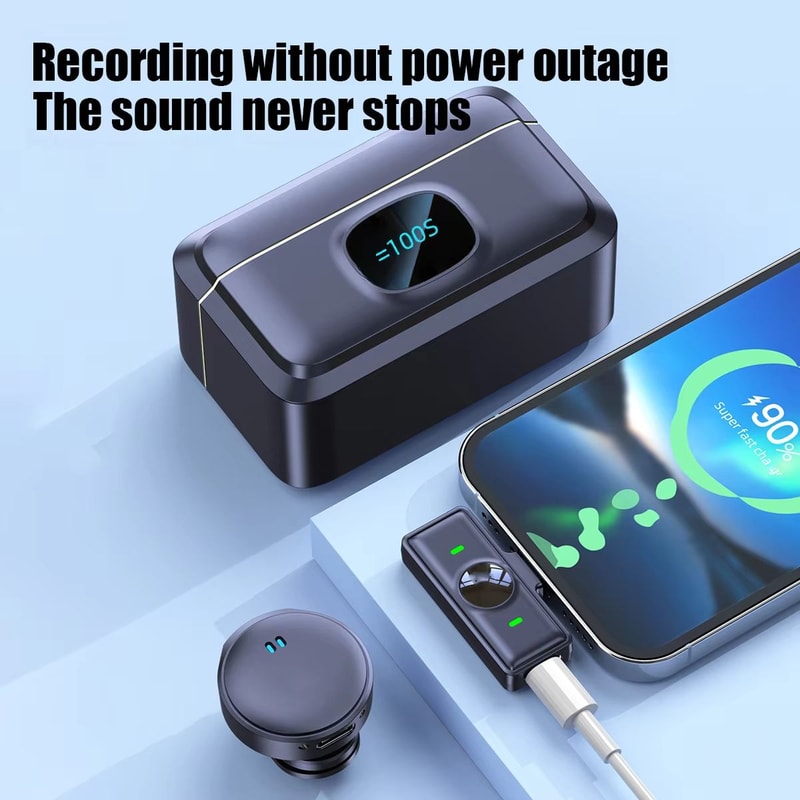 Wireless Magnetic Collar Microphone With Charging Case Plug Play 24G Mic For Video Recording Str 0