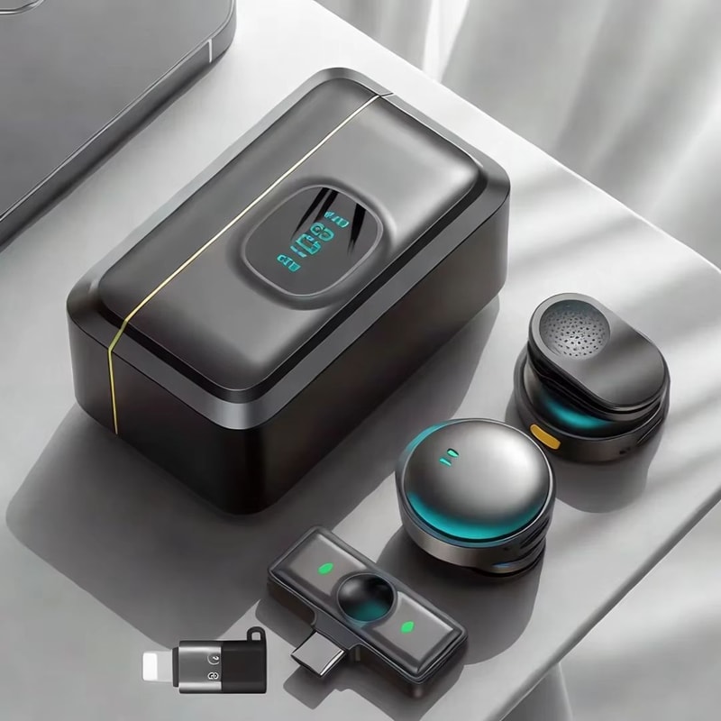 Wireless Magnetic Collar Microphone With Charging Case Plug Play 24G Mic For Video Recording Str 8