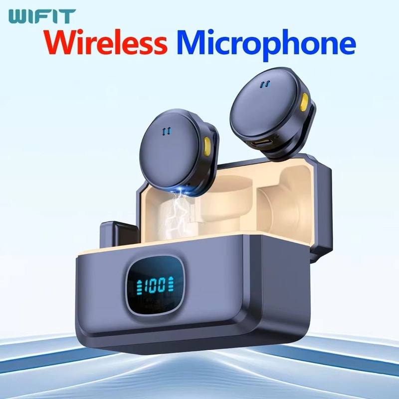 Wireless Magnetic Collar Microphone With Charging Case Plug Play 24G Mic For Video Recording Str 2