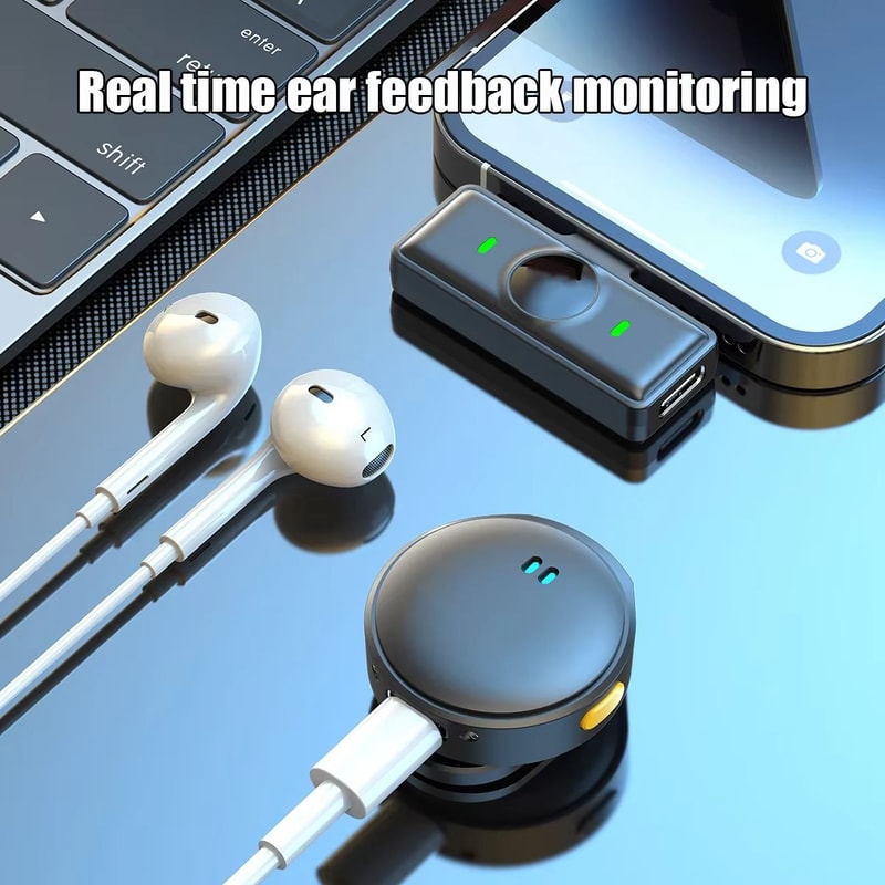 Wireless Magnetic Collar Microphone With Charging Case Plug Play 24G Mic For Video Recording Str 5