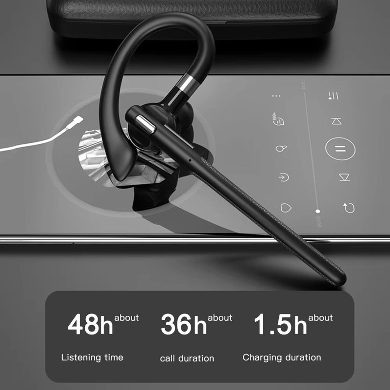 Bluetooth 54 Wireless EarHook Headset With Dual Mic  CVC80 Noise Cancelling For HandsFree Driving 4