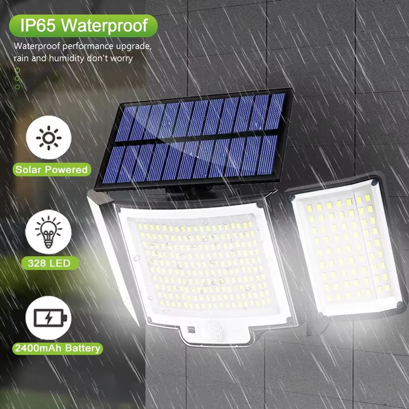 Super Bright Solar Motion Sensor Outdoor Light  328348 LED Waterproof Wall Lamp With 3 Lighting Mod