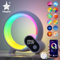 smart led sunrise alarm clock with bluetooth speaker – wake-up light, white noise, app & remote control