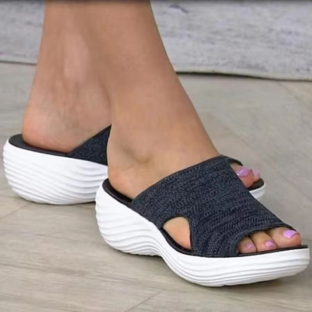 Womens Plus Size Wedge Sandals  Comfortable Summer Slides And Party Footwear 6