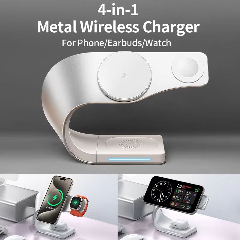 Premium 4 In 1 Magnetic Charging Station For IPhone AirPods Apple Watch 6