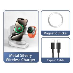 premium 4 in 1 magnetic charging station for iphone airpods apple watch