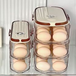 auto-rolling egg storage rack for refrigerators – space-saving organizer with easy access