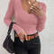 Y2K Rib Knit VNeck Pullover Long Sleeve Autumn Winter Sweater For Women 8