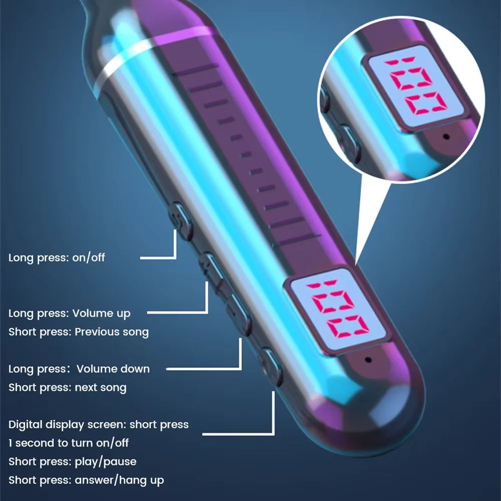 Wireless Neckband Earphones 53 Waterproof Magnetic Sports Headset With LED Display Stereo Sound 0