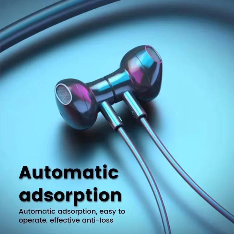Wireless Neckband Earphones 53 Waterproof Magnetic Sports Headset With LED Display Stereo Sound 4
