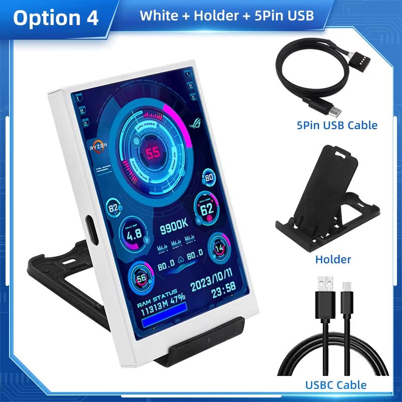 35 TypeC IPS USB Secondary Display  RealTime PC Monitor For CPU GPU RAM And HDD Usage 9