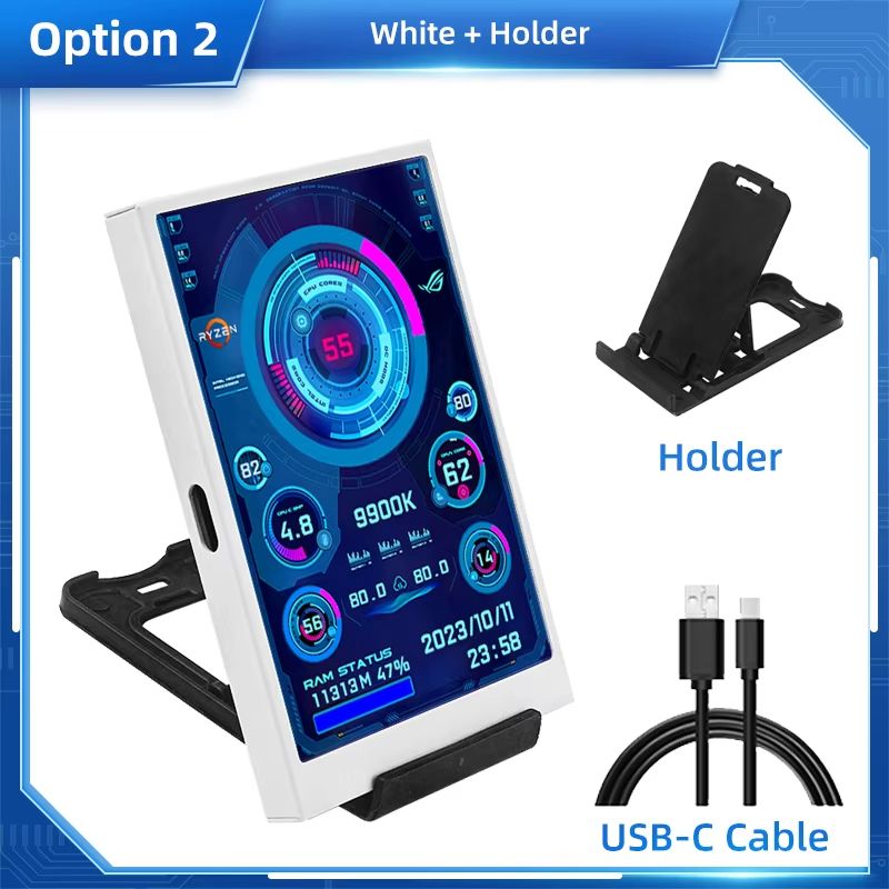 35 TypeC IPS USB Secondary Display  RealTime PC Monitor For CPU GPU RAM And HDD Usage 7
