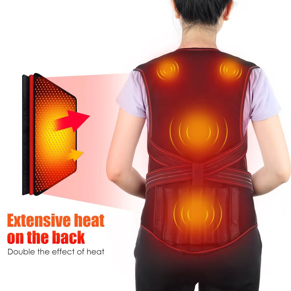 Tourmaline Magnetic Heated Vest Self Heating Thermal Brace For Back Pain And Posture Support 5