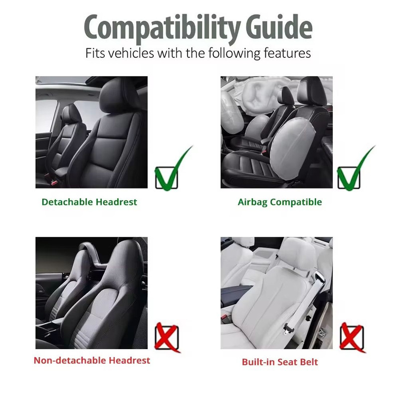 Universal Front Car Seat Covers Comfortable Tire Track Embossed Fabric For Stylish Auto Interior P 3