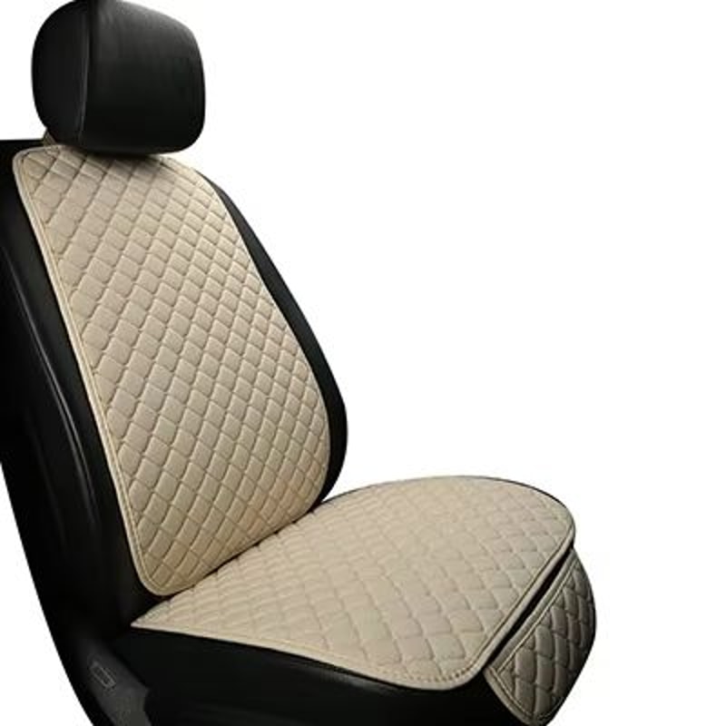 Breathable Linen Car Seat Cover Set Summer Cushion For Front Rear Seats Sedan SUV Pickup 15